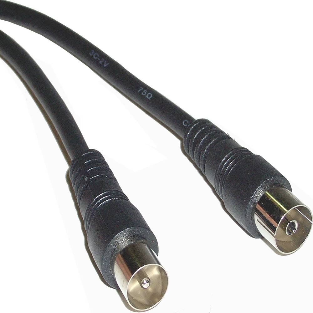 кабель антенный коаксиальный вилка(coax 9.0mm) - розетка(coax 9.5mm),  2.5 метра, цвет черный